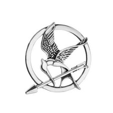 Mocking bird brooch silver