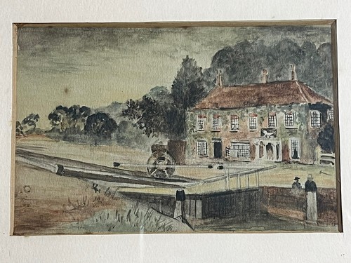 Georgian framed watercolour - georgian,