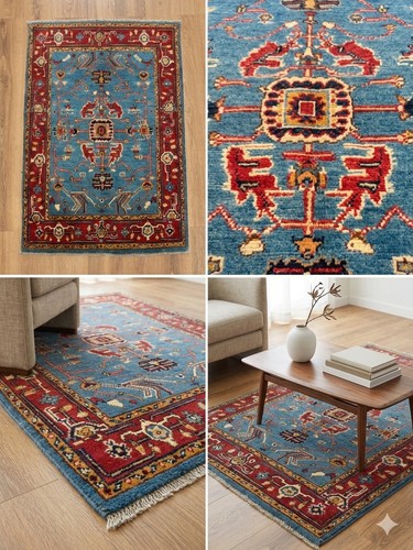Handmade afghan kazak rug 140 - afghan,
