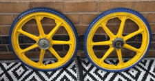 SIMPLEX RALEIGH BURNER BMX PAIR WHEELS OLD RARE 80’s YELLOW  20 INCH DEFECTS