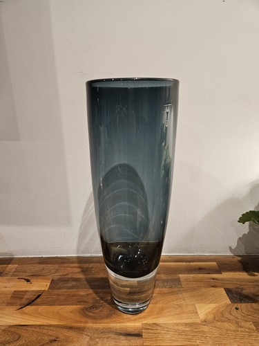 Large smoky glass floor vase - smoky,