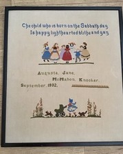 Antique 1930s Vintage Sampler