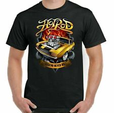 Hot Rod T-Shirt Legend Never Die Mens Classic Car Enthusiast Engine Parts Design