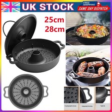 Roasted Sweet Potato Pan Cast Iron Dutch Oven Roasting Pan Corn Baked Pot w/ Lid