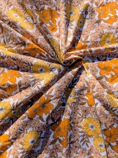 Vintage Floral Fabric 60s 70s