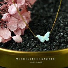 Butterfly Opal Necklace, White