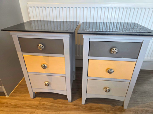 Matching pair painted wood - matching,