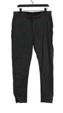 Full Circle Women's Trousers W 30 in Black Cotton with Elastane Straight Chino