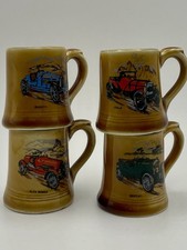 Wade Miniature Tankards Set of 4. Veteran and Vintage Cars. Excellent Condition