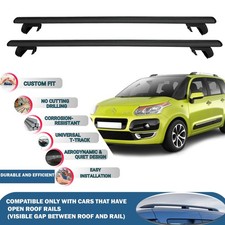 Roof Rack Cross Bars for Citroen C3 Picasso 2009-2012 2 Pcs Black