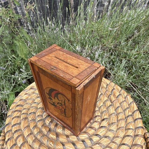 Vintage wooden jester money - wooden,