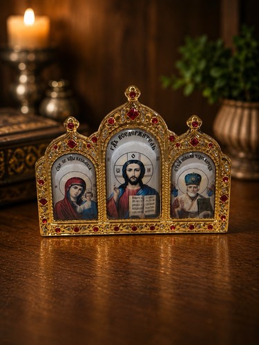 Luxury orthodox triptych icon - luxury,