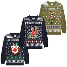 Lambretta Mens Scooter Christmas Jumper Festive Sweater Sweatshirt Scooter