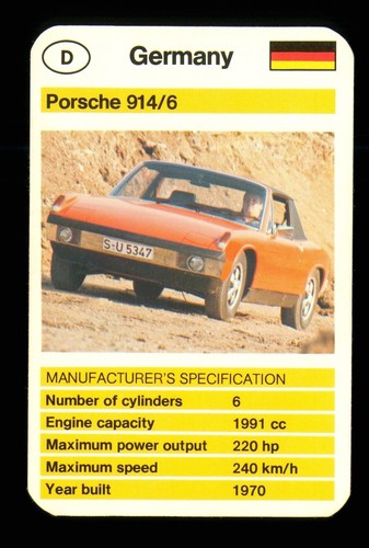 Car info card porsche - card,