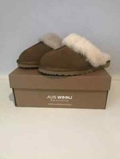 AUS WOOLI Australia Water-Resistant Sheepskin Wool Slippers Size 6 - RRP £114