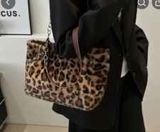 Leopard Print Tote Bag Fluffy