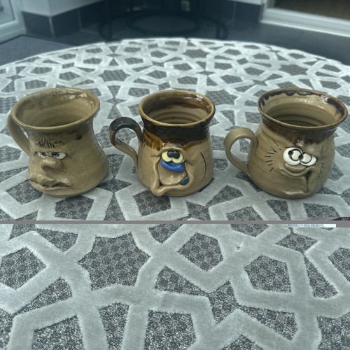 Pretty ugly pottery tea mugs - ugly,