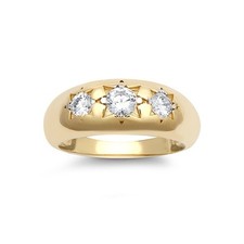 9ct Yellow Gold 3 Stone  CZ
