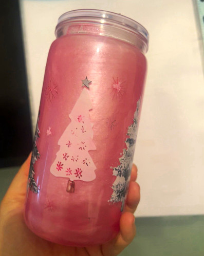 Pink christmas 16oz - pink,