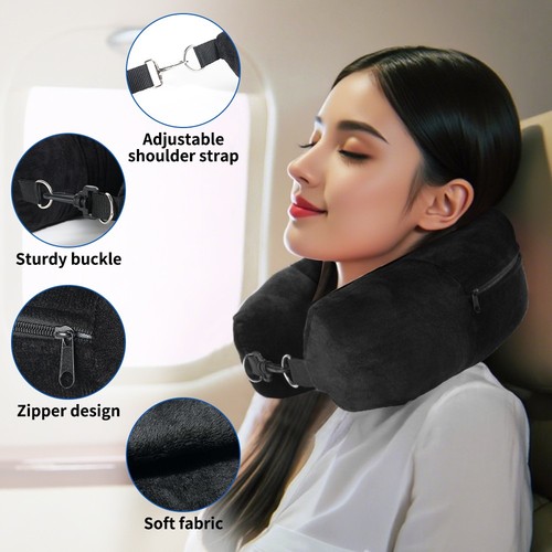 Travel neck pillow - fillable, u