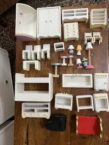 Wooden doll house - wooden, furniture