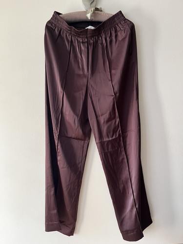 Burgundy silky wide leg - burgundy,