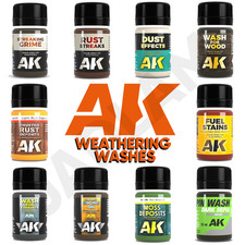 AK Interactive Enamel Weathering Washes: Streaks, Effects, Stains - HUGE RANGE