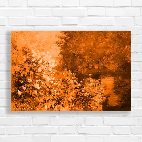 Vibrant autumn woodland orange - vibrant,