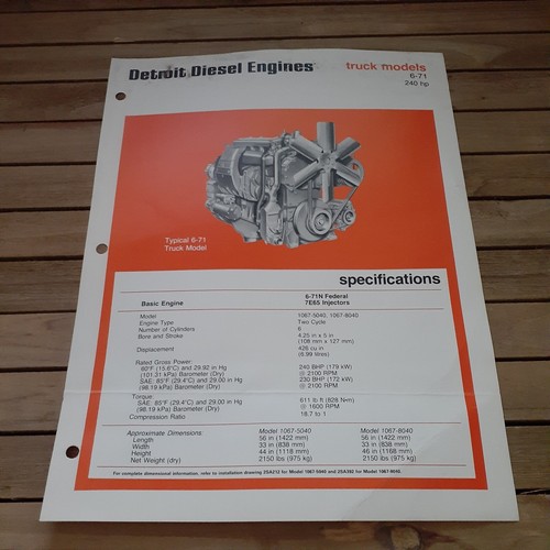 Detroit diesel engines truck - detroit,