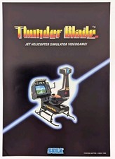 SEGA Thunderblade Arcade Machine Flyer Original 1988