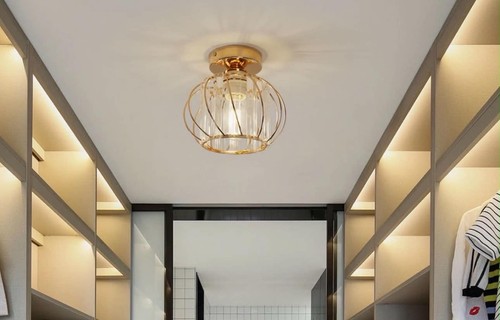 Modern gold crystal ceiling - gold,