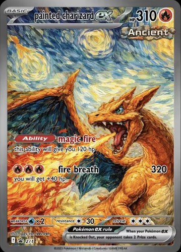 Painted charizard - painted,