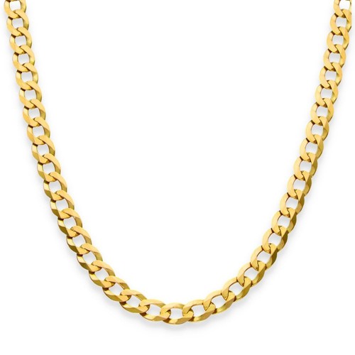 9ct yellow gold flat - flat, curb