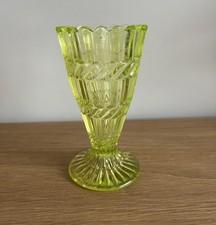 Antique Vaseline Glass Vase, Uranium Glass 