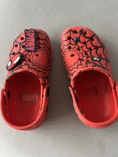 Red Spidey Croc Shoes Size 7