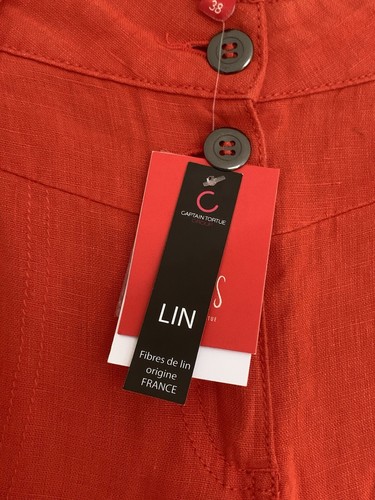 Orange linen trousers miss - linen,