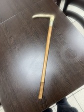 Vintage Antique Leather Riding Hunting Crop Whip with Silver Collar