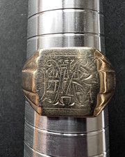 Vintage 9ct Gold Signet Ring – Chester Hallmark 1956 (F) – Size T – 4.9g