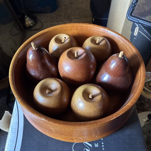 Vintage teak fruit bowl - teak,
