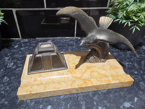 Art deco inkwell - deco, marble
