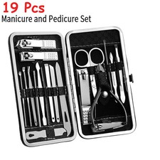 19 Pieces Manicure Pedicure Nail Care Set Cutter Clippers Tool Kit For Women Men