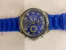 Men’s watch blue atlas Daniel Hechter new box slight rip. Acrylic on face still 