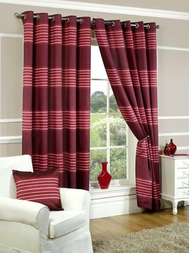 Faux silk wine red stripe - faux,