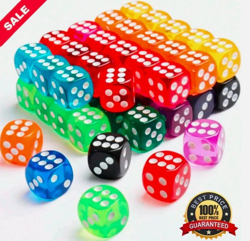 Pack six sided coloured - 5-,