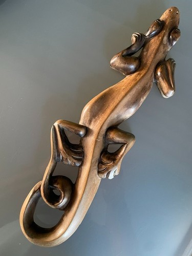 Hand carved wooden lizard - wooden,