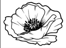 Large Poppy Head Unmounted Rubber Stamp