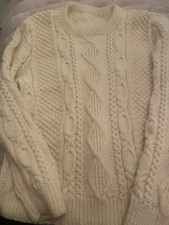 New Cream handknitted wool vtg