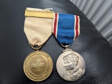 george vi coronation medal plus red cross medal