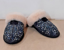 Ugg Pure Wool Lined Slippers Size 5 1/2 Floral Uppers BNWT Charity Sale