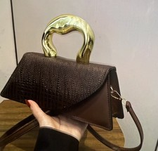 New Ladies Stylist Design Handbag,Premium Crocodile-Pattern with Hard Handle